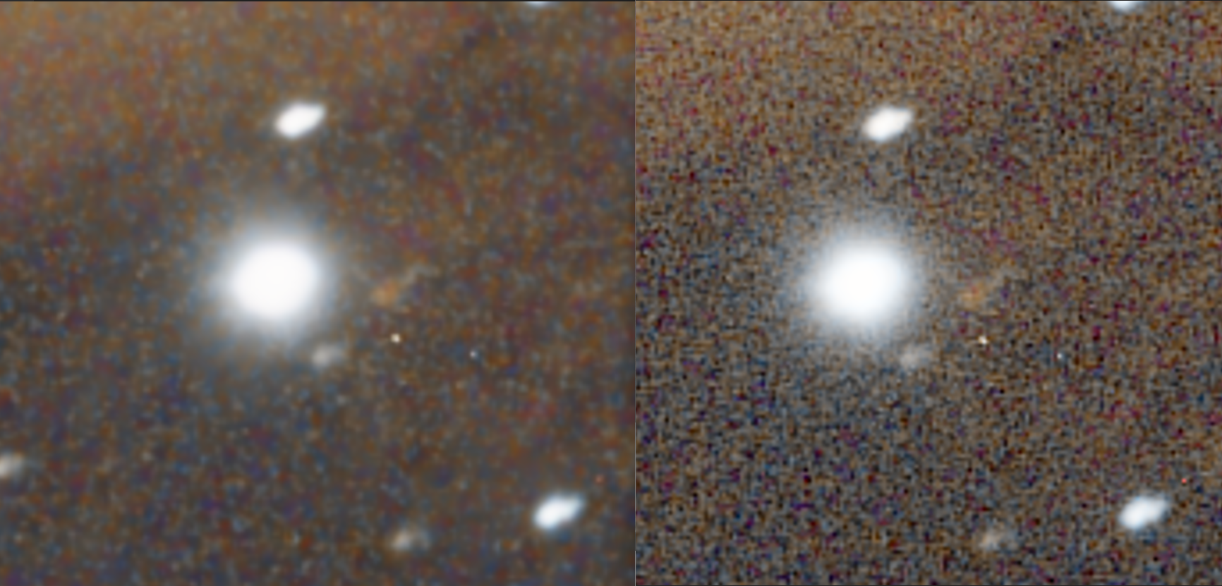 Example of how AstroPics Lab AI noise reduction model works